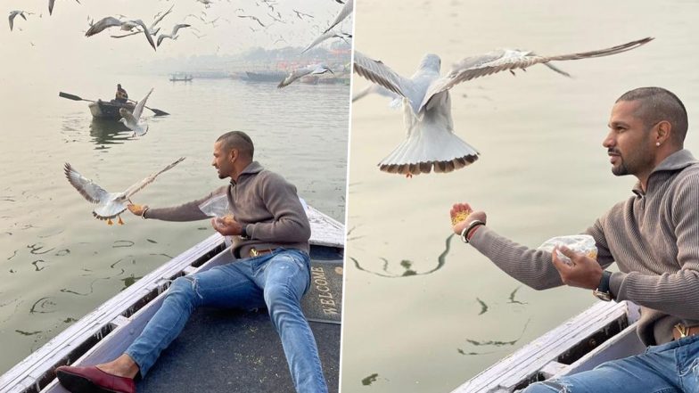 बाबा काल भैरव के दर्शन के लिए वाराणसी पहुंचे Shikhar Dhawan, नौका विहार का भी लिया आनंद, देखें तस्वीर