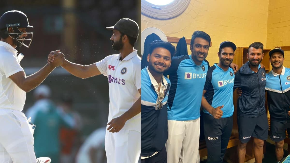 IND vs AUS 3rd Test 2021: ड्रा के बाद सिडनी के मैदान पर टीम इंडिया के खिलाड़ियों ने भरी हुंकार, देखें सीना चौड़ा कर देने वाली तस्वीरें