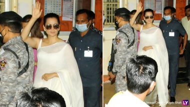 PHOTOS: चेहरे पर चश्मा चढ़ाकर बांद्रा पुलिस स्टेशन पहुंची Kangana Ranaut, राजद्रोह मामले में 2 घंटे तक चली पूछताछ