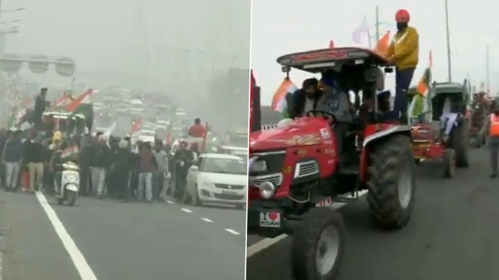 किसान राजधानी की सीमाओं पर ट्रैक्टर मार्च निकाल रहे हैं.