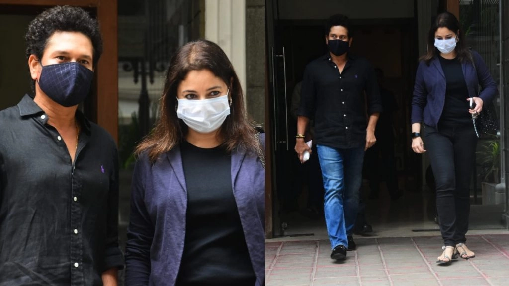 सचिन और अंजली तेंदुलकर बांद्रा में हुए स्पॉट 