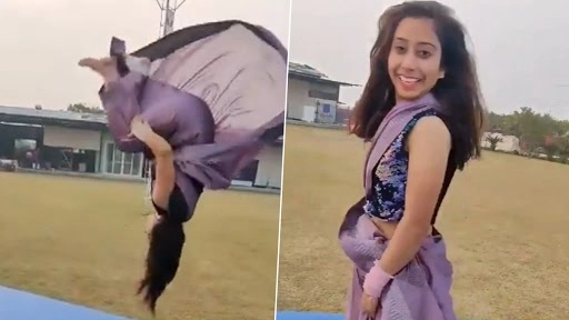साड़ी पहनकर इस महिला ने किया गजब का स्टंट, देखेंगे तो आपको भी लगेगा 440 वोल्ट का झटका