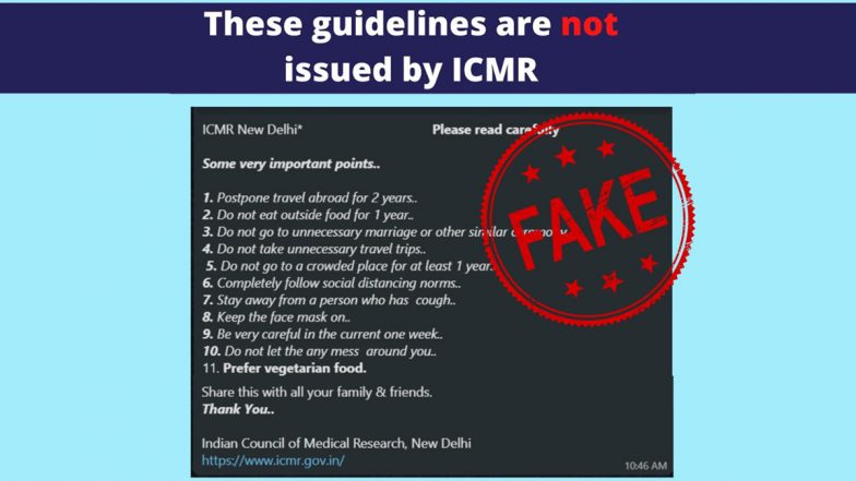 Fact Check: कोरोना वायरस से बचने के लिए सिर्फ वेज खाना ही खाएं, क्या ICMR ने जारी की है ऐसी गाइडलाइंस?