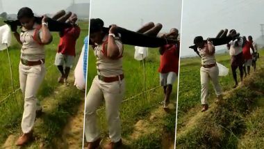 Woman Sub Inspector Carries Elderly Man's Dead Body on Shoulders: महिला एसआई ने 2 किमी तक शव अपने कंधे पर ढोया, देखें वीडियो