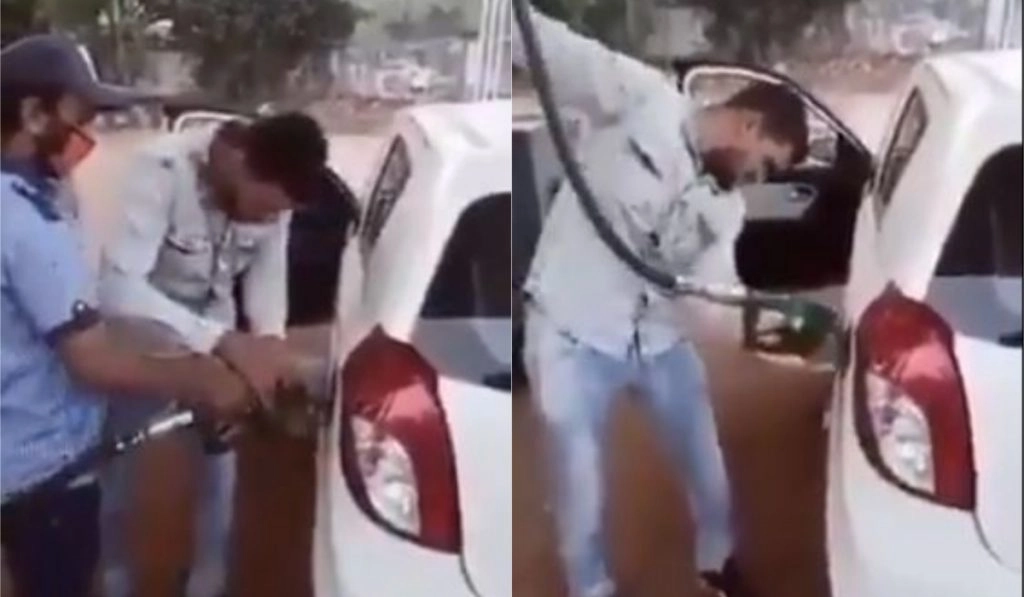 पेट्रोल पंप पर अपनी कार में फ्यूल भरवाने पहुंचे शख्स ने किया ऐसा काम, वीडियो देख आप नहीं रोक पाएंगे अपनी हंसी