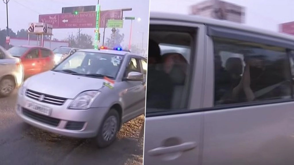 प्रियंका गांधी के काफिले का हुआ एक्सीडेंट