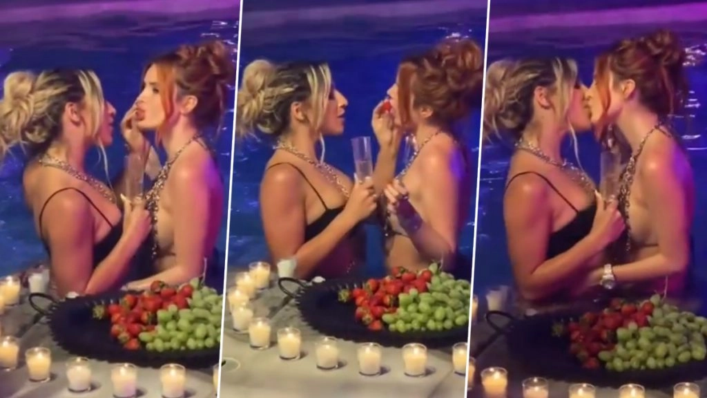 एक्ट्रेस  बेला थोर्न ने अपनी फीमेल पार्टनर के साथ पूल में की ऐसी हरकत, पोर्नहब डायरेक्टर का वीडियो हुआ वायरल