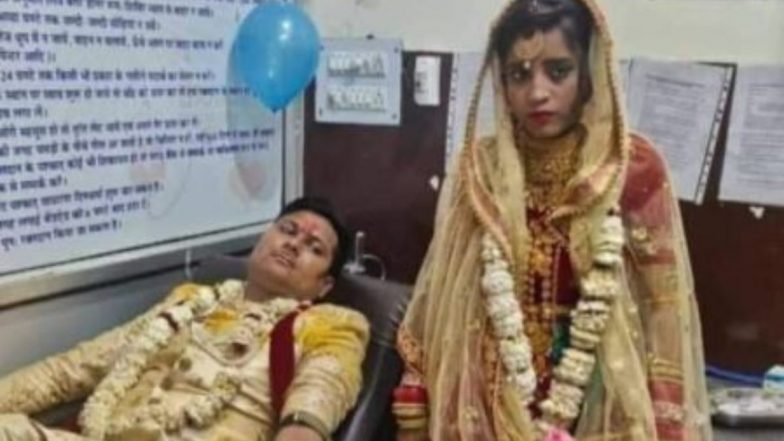 Great Work! बच्ची की जान बचाने के लिए पड़ी ब्लड की जरूरत, शादी की रस्मों को बीच में छोड़ रक्तदान के लिए पहुंचे दूल्हा-दुल्हन (See Pic)