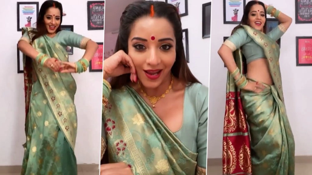 मोनालिसा ने साड़ी पहनकर किया हॉट डांस 