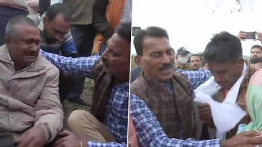 सीधी बस हादसे के बाद  पीड़ित परिवार से मिले मंत्री तुलसी सिलावट