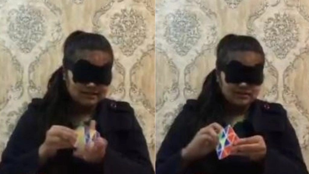 आंखों पर पट्टी बांधकर रूबिक्स क्यूब हल करने में माहिर है यह लड़की, 13 साल की उम्र में कर रही ग्रैजुएशन