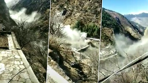 उत्तराखंड के जोशीमठ के पास ग्लेशियर टूटने से भीषण बाढ़