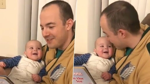 स्टोरी सुनाने के लिए पिता ने निकाली अलग अलग आवाजें, बच्ची का रिएक्शन देखकर बन जाएगा आपका दिन