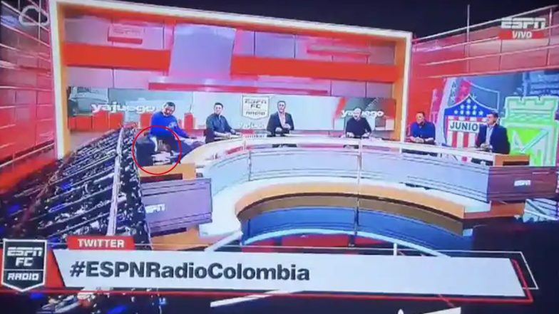 ESPN Shocking Video: लाइव शो के दौरान शख्स पर गिरा टीवी स्टूडियो सेट का एक हिस्सा, फिर देखिए क्या हुआ