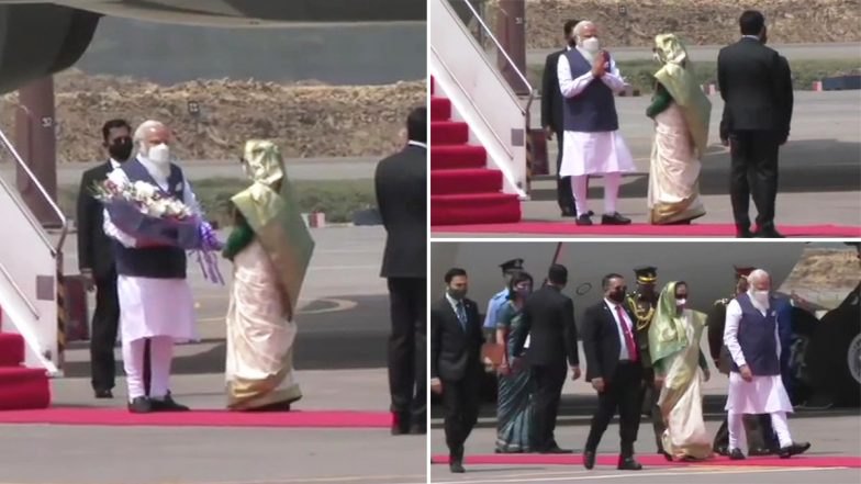 50 Years of Bangladesh Independence: पीएम मोदी पहुंचे बांग्लादेश, एयरपोर्ट पर शेख हसीना ने किया स्वागत, देखें Video