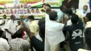 Puducherry: कांग्रेस चुनाव समिति की बैठक में पार्टी नेता ने फहराया DMK का झंडा, हुआ जबरदस्त हंगामा