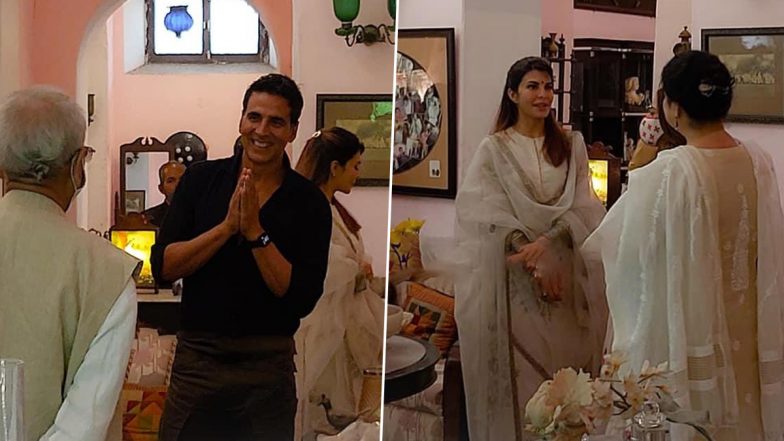 Ram Setu Movie: श्रीराम जन्मभूमि तीर्थक्षेत्र ट्रस्ट के सदस्यों से मिले Akshay Kumar-Jacqueline Fernandez, शुरू की फिल्म 'रामसेतु' की शूटिंग