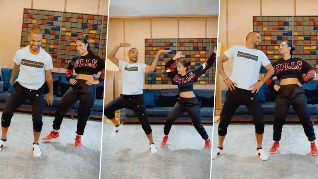 शिखर धवन ने किया युजवेंद्र चहल की पत्नी धनश्री वर्मा के साथ भांगड़ा