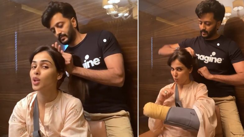 Genelia D'souza के लिए हेयर स्टाइलिस्ट बने Riteish Deshmukh, पत्नी के बाल संवारते हुए शेयर किया ये Video