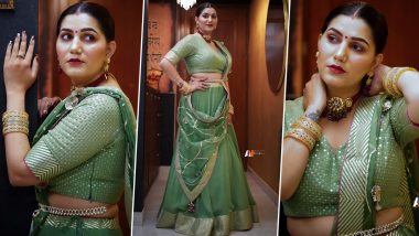 Sapna Choudhary in Saree: हरयाणवी डांसर सपना चौधरी ने हरी साड़ी पहनकर कराया खूबसूरत फोटोशूट, ट्रेडिशनल लुक से ढाया कहर
