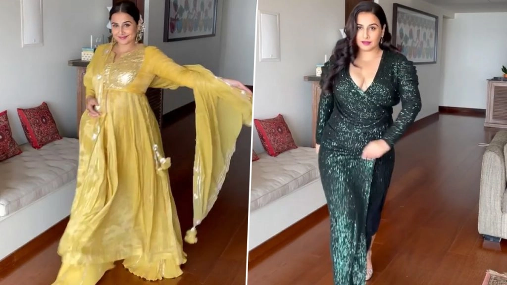 ट्रेडिशनल लुक से अचानक हॉट स्टाइल में बदल गए विद्या बालन के कपड़े, देखें वायरल वीडियो