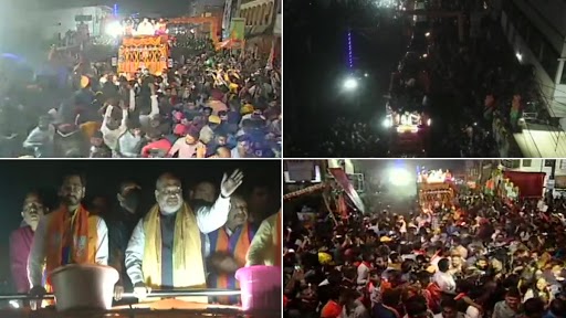 West Bengal: केंद्रीय गृह मंत्री अमित शाह ने पार्टी की जीत के लिए खड़गपुर में किया रोड शो