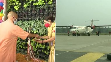 गोरखपुर से लखनऊ के बीच विमान सेवा शुरू, सीएम योगी ने केंद्रीय मंत्री हरदीप सिंह पुरी के साथ दिखाई हरी झंडी