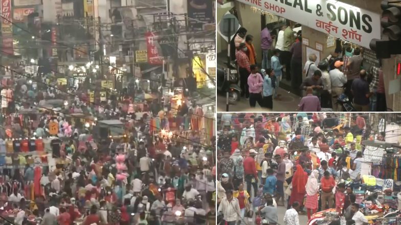 कोरोना के कहर के बीच नागपुर में सोशल डिस्टेसिंग की धज्जियां, सड़क पर उमड़ी हजारों की भीड़