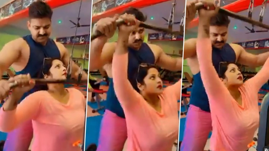 अंजना सिंह को जिम में कसरत कराते दिखे भोजपुरी एक्टर पवन सिंह, देखें ये दमदार वीडियो