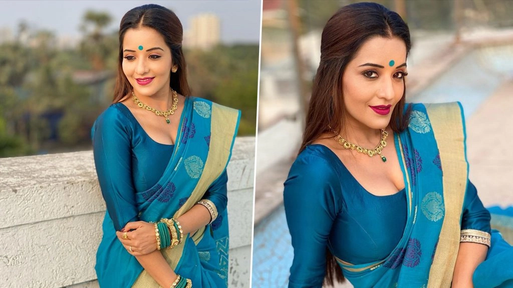 नजर एक्ट्रेस मोनालिसा ने नीली साड़ी पहनकर दिखाई अपनी खूबसूरती, देखें वीडियो