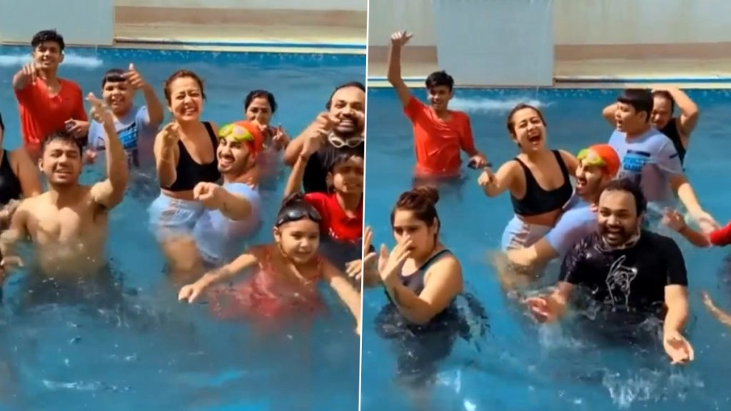 नेहा कक्कड़ को गोदी में उठाकर स्विमिंग पूल में डांस करते दिखे रोहनप्रीत सिंह, देखें वीडियो