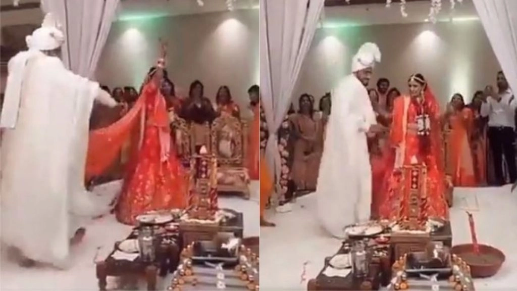 शादी में फेरों के समय खुशी से नाचने लगे दूल्हा-दुल्हन, यूजर्स बोले- यह भारतीय परंपराओं का अनादर (Watch Viral Video)