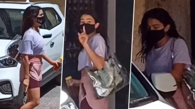 COVID-19 का खौफ! Sara Ali Khan ने Mask निकालने से किया इनकार, मीडिया फोटोग्राफर्स से कहा- मास्क मत निकालो (Watch Video)