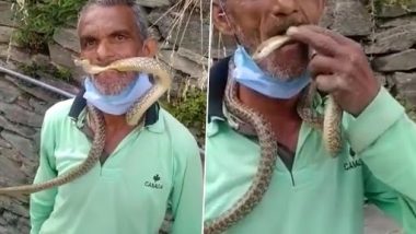 Snake Viral Video: जहरीले सांप को मुंह में पकड़कर इस शख्स ने दिखाया खतरनाक खेल, वीडियो देख कांप जाएगी रूह