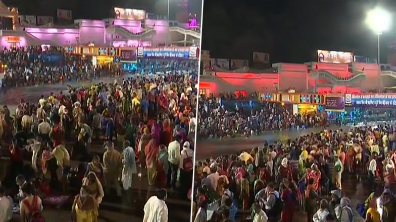 Haridwar Kumbh 2021: शाही स्नान के लिए हर की पौड़ी पर उमड़ी श्रद्धालुओं की भीड़