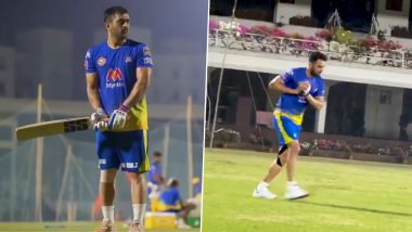 IPL 2021 CSK vs RR: मैच से पहले एमएस धोनी एंड कंपनी ने जमकर बहाया पसीना, देखें वीडियो