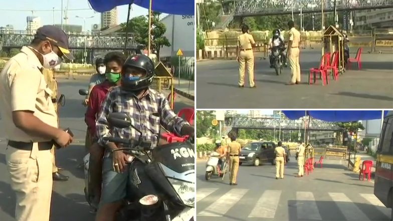 Mumbai: मुंबई में वीकेंड लॉकडाउन, मरीन ड्राइव के पास वाहनों की जांच कर रही है पुलिस
