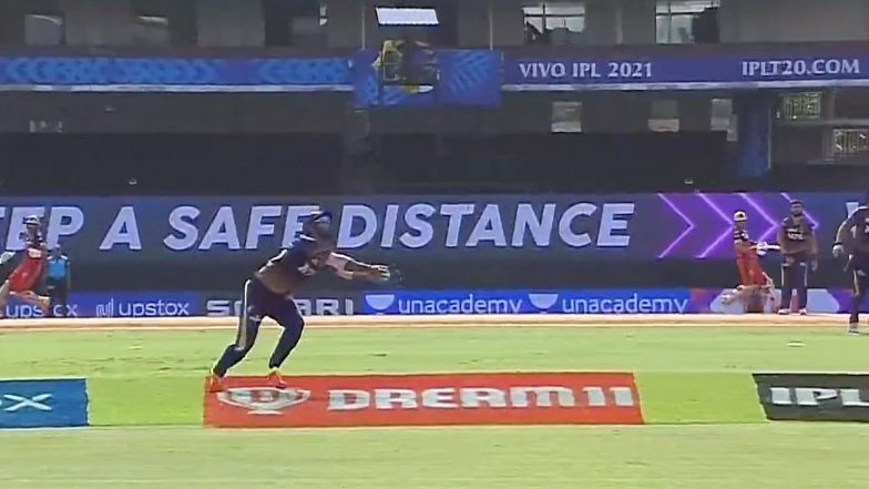 IPL 2021: RCB vs KKR मैच में यह कैच रहा आकर्षण का केंद्र, वीडियो देखकर आप भी हो जाएंगे हैरान
