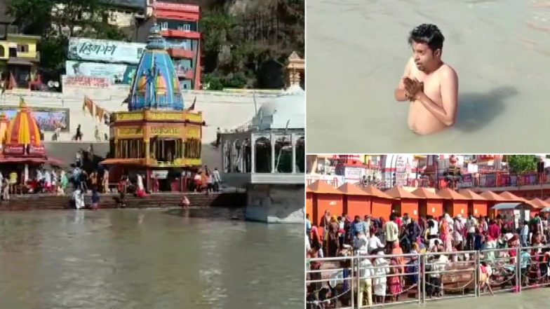 Haridwar Kumbh 2021: आज शाही स्नान का आखिरी दिन, लोग गंगा नदी में कर रहे पवित्र स्नान