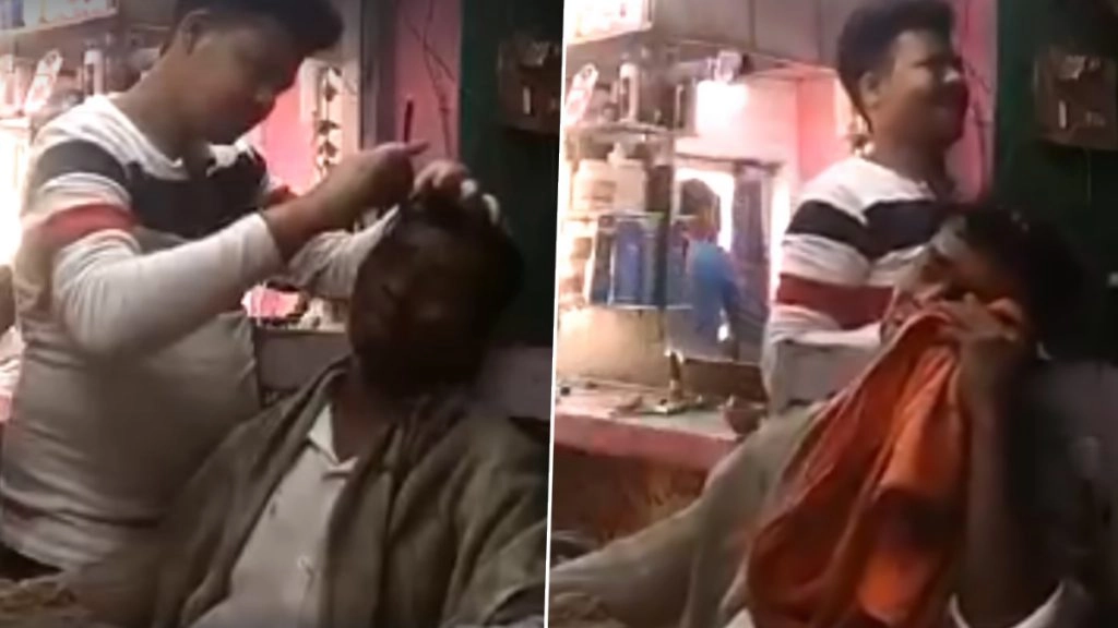 नाई ने सैलून में बजाया ऐसा गाना, जिसे सुनकर जोर-जोर से रोने लगा ग्राहक (Watch Viral Video)