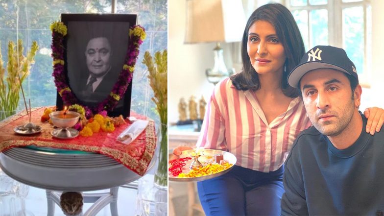 Rishi Kapoor की पहली पुण्यतिथि पर Ranbir Kapoor समेत परिवार ने आयोजित की ऑनलाइन पूजा, देखें फोटो