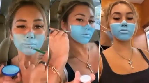 महिला ने मास्क की जगह मुंह को पेंट से रंगा और पहुंची सुपरमार्केट, उसके बाद जो हुआ...देखें वीडियो