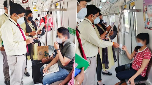 दिल्ली: मेट्रो फ्लाइंग स्क्वॉड ने मास्क ठीक से न पहनने और सोशल डिस्टेंसिंग के उल्लंघन के लिए 672 यात्रियों को दंडित किया