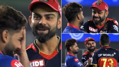 IPL 2021: RCB ने DC को दी पटखनी तो मैच के बाद मस्ती करते दिखे विराट कोहली और ऋषभ पंत, देखिए Video