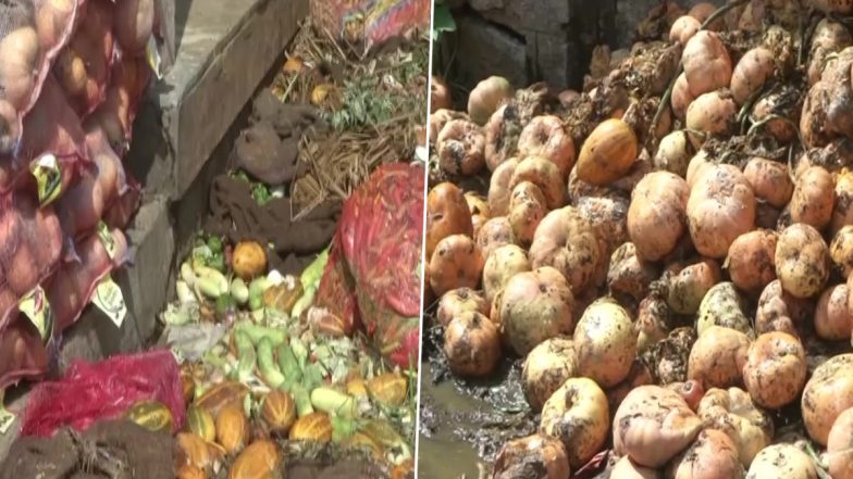 Karnataka: लॉकडाउन लगाए जाने के बाद शिमोगा की एपीएमसी सब्ज़ी मंडी में खराब हो रही हैं सब्जियां