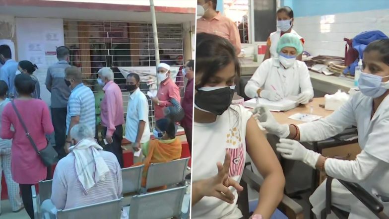 बिहार में आज से 18 साल से अधिक उम्र के लोगों का वैक्सीनेशन शुरू, टीकाकरण के लिए लोग कतार में खड़े हैं