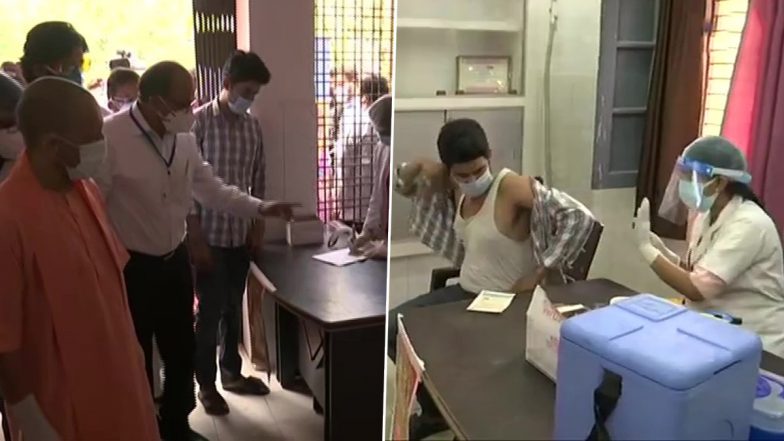 UttarPradesh: सीएम योगी आदित्यनाथ ने गोरखपुर के एक वैक्सीनेशन सेंटर का जायजा लिया