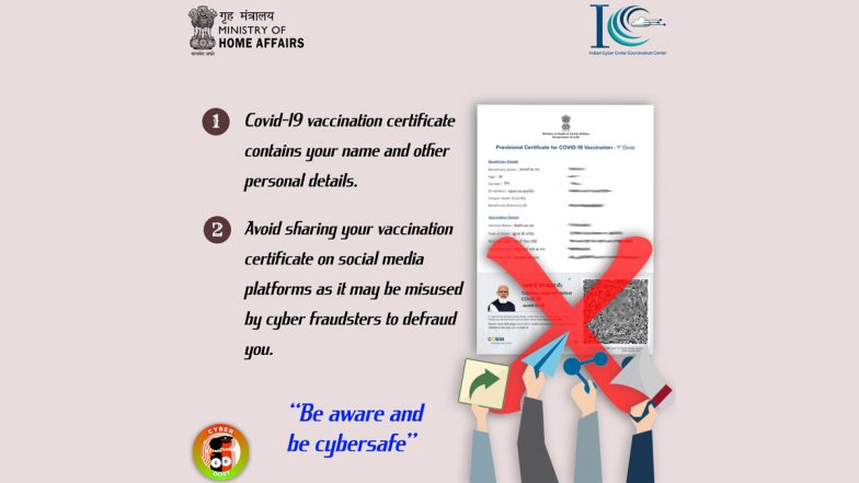 सरकार की तरफ से चेतावनी, वैक्सीनेशन के बाद सोशल मीडिया पर सर्टिफिकेट शेयर करने से बचे, नहीं तो हो सकता है धोखा