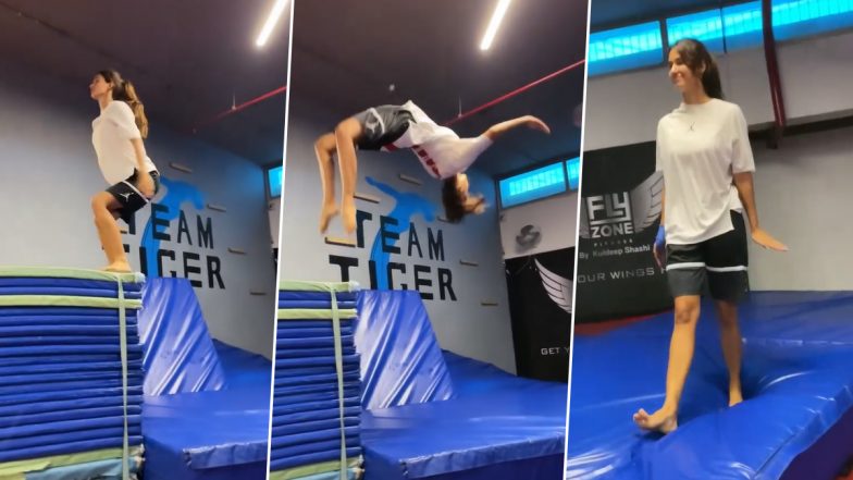 Disha Patani ने हैरतंगेज स्टाइल में मारी बेक फ्लिप, स्टंटबाजी का Video हुआ Viral