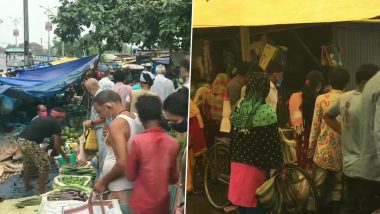 West Bengal: सिलिगुड़ी के एक बाजार में खरीदारी के दौरान  लोगों ने सोशल डिस्टेंसिंग के नियमों का किया उल्लंघन